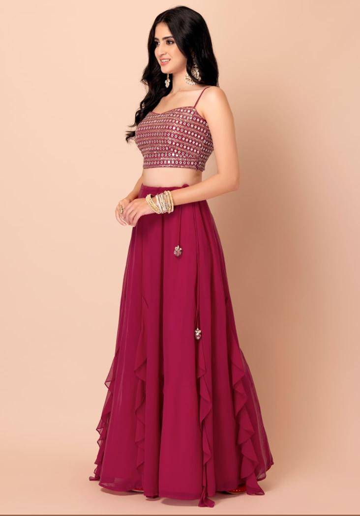 Zeel Clothing vol 26 georgette Pink Bulk lehenga choli market in Kolkata